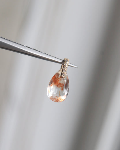 Hibiki Stone Necklace - Limonite in Quartz / Diamond -