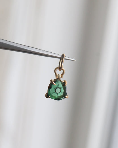 HorseShoe Prong Necklace - Trapiche Emerald -