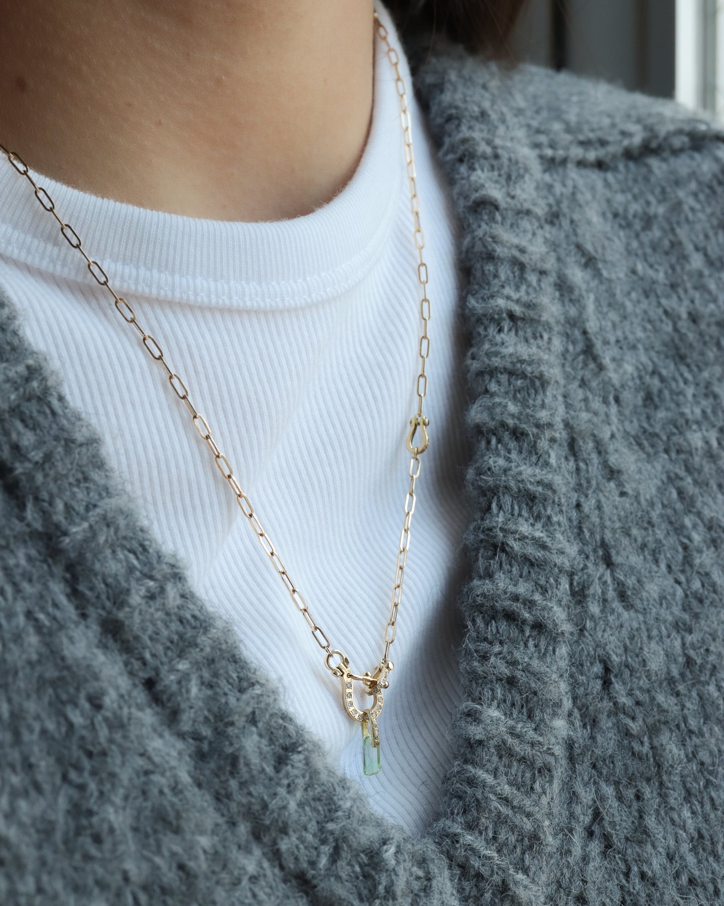 Hibiki Necklace Top - Green Garnet -