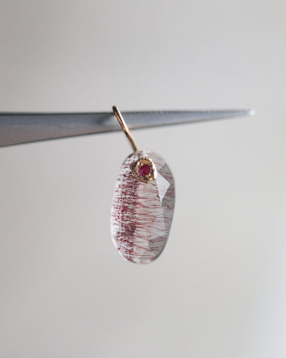 Flat Necklace - Strawberry Quartz -