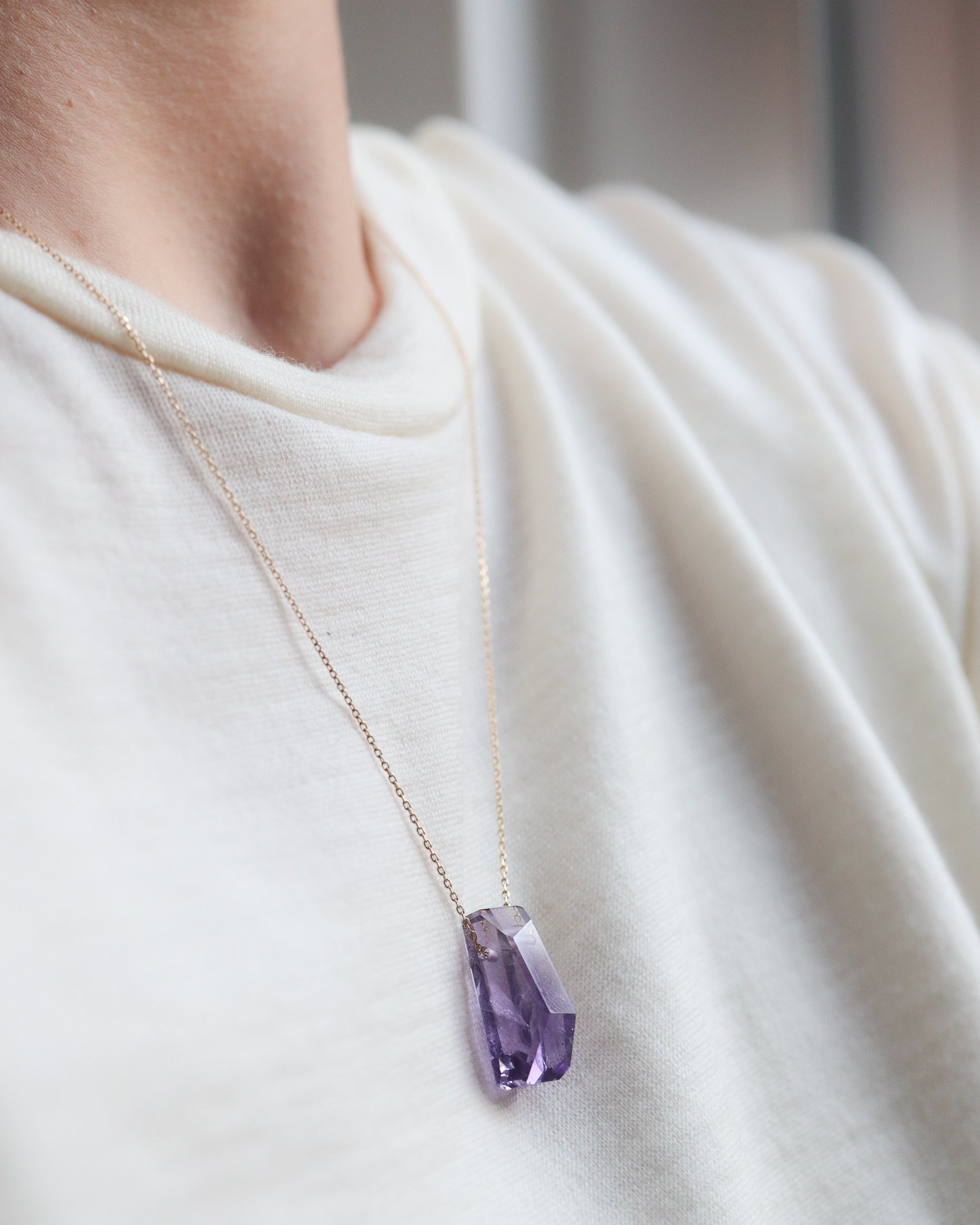 Rock Necklace - Amethyst -