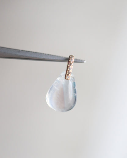 Hibiki Stone Necklace - Rainbow Moon Stone / Diamond -