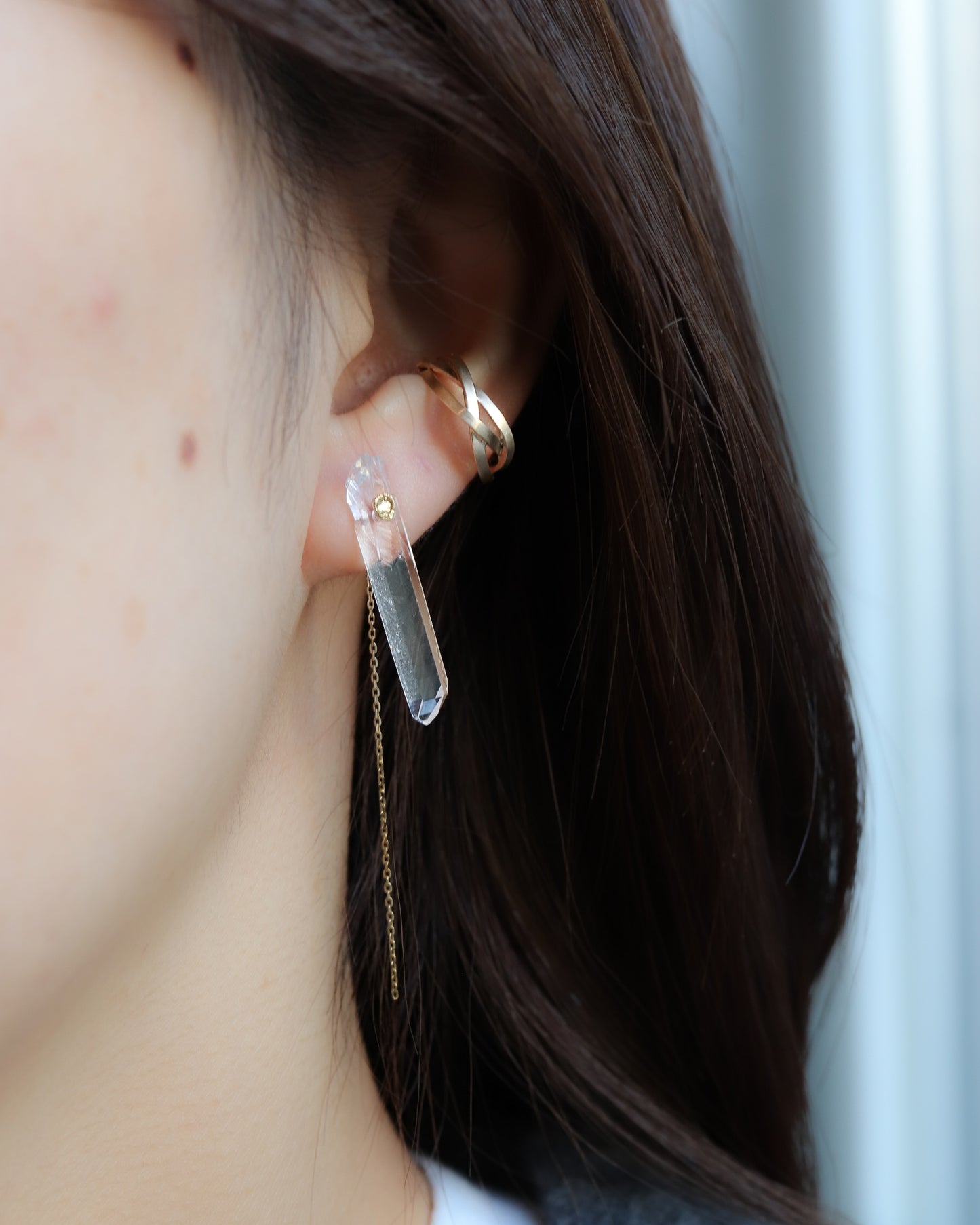 Flat Pierced Earring - Quartz -【A】