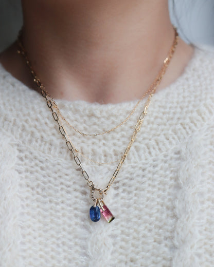 Hibiki Stone Necklace - kyanite / Diamond -