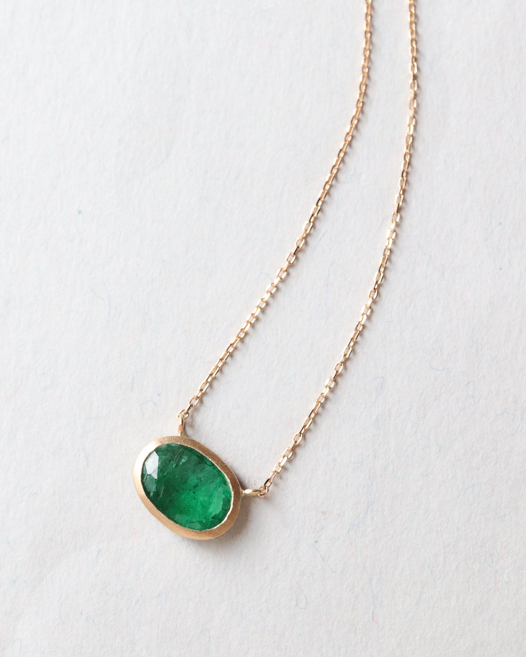 Collet Necklace - Emerald -
