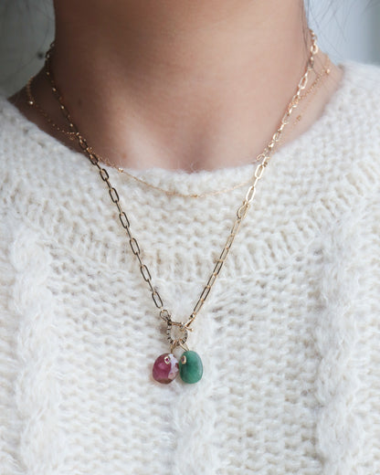 Flat Necklace - Bicolor Tourmaline -