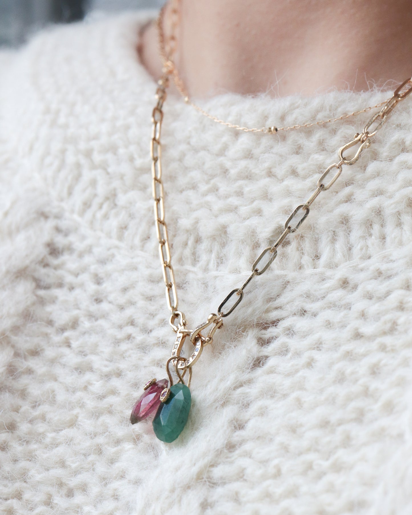 Flat Necklace - Bicolor Tourmaline -