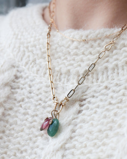 Flat Necklace - Emerald -