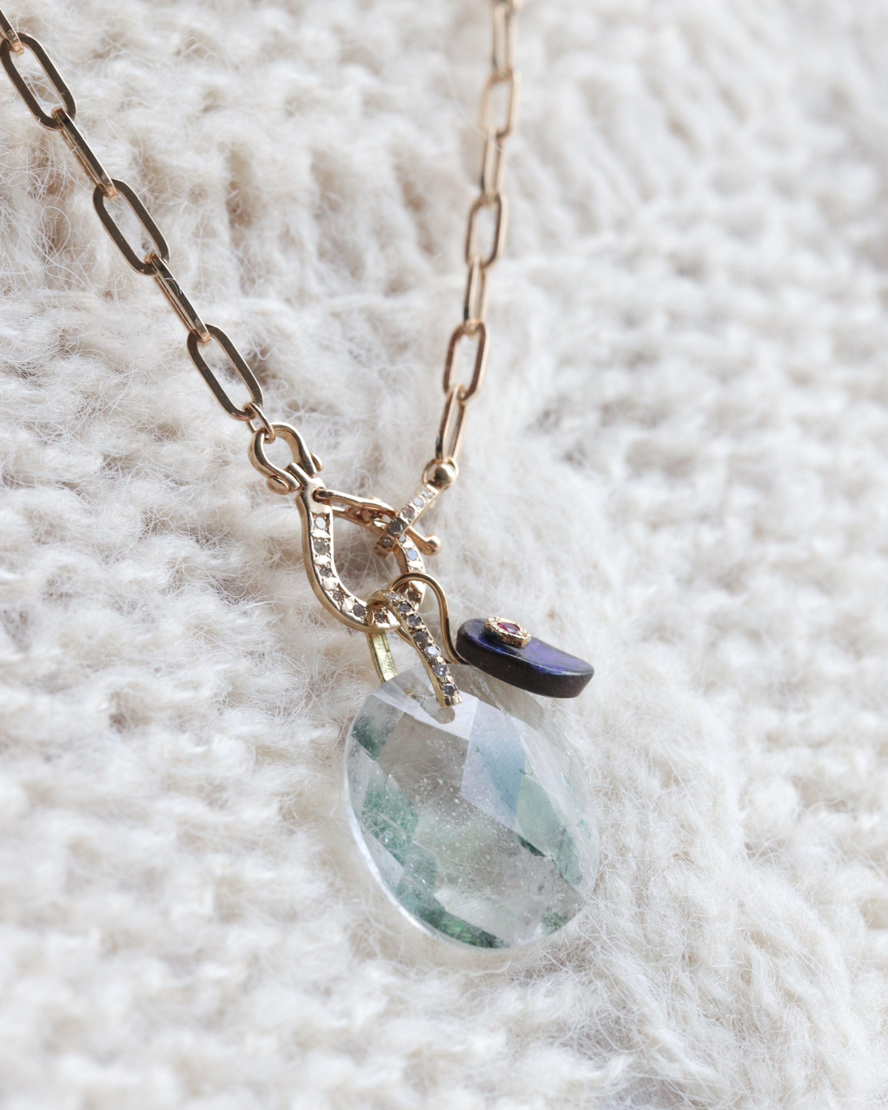 Flat Necklace - Boulder Opal -