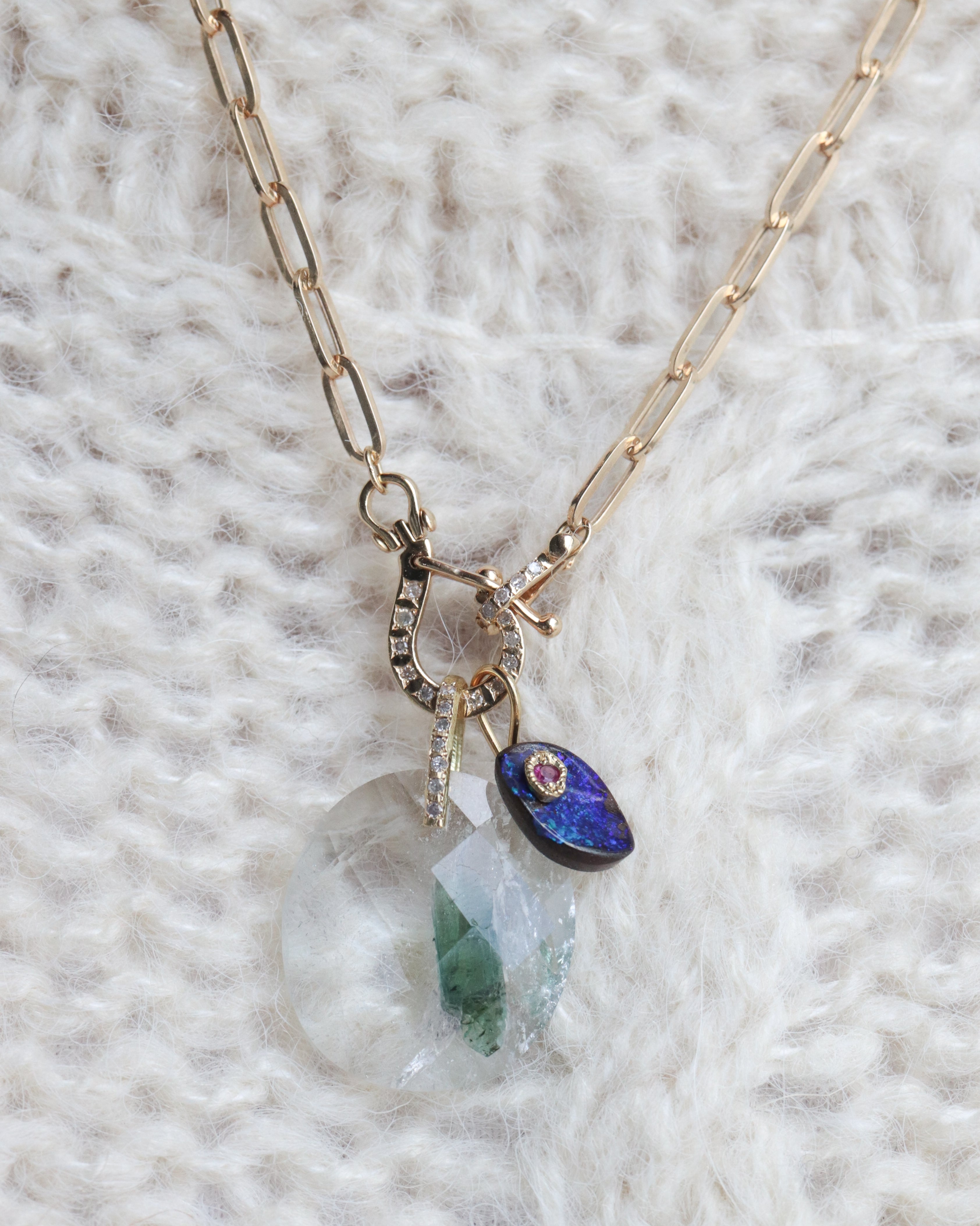 Flat Necklace - Boulder Opal -