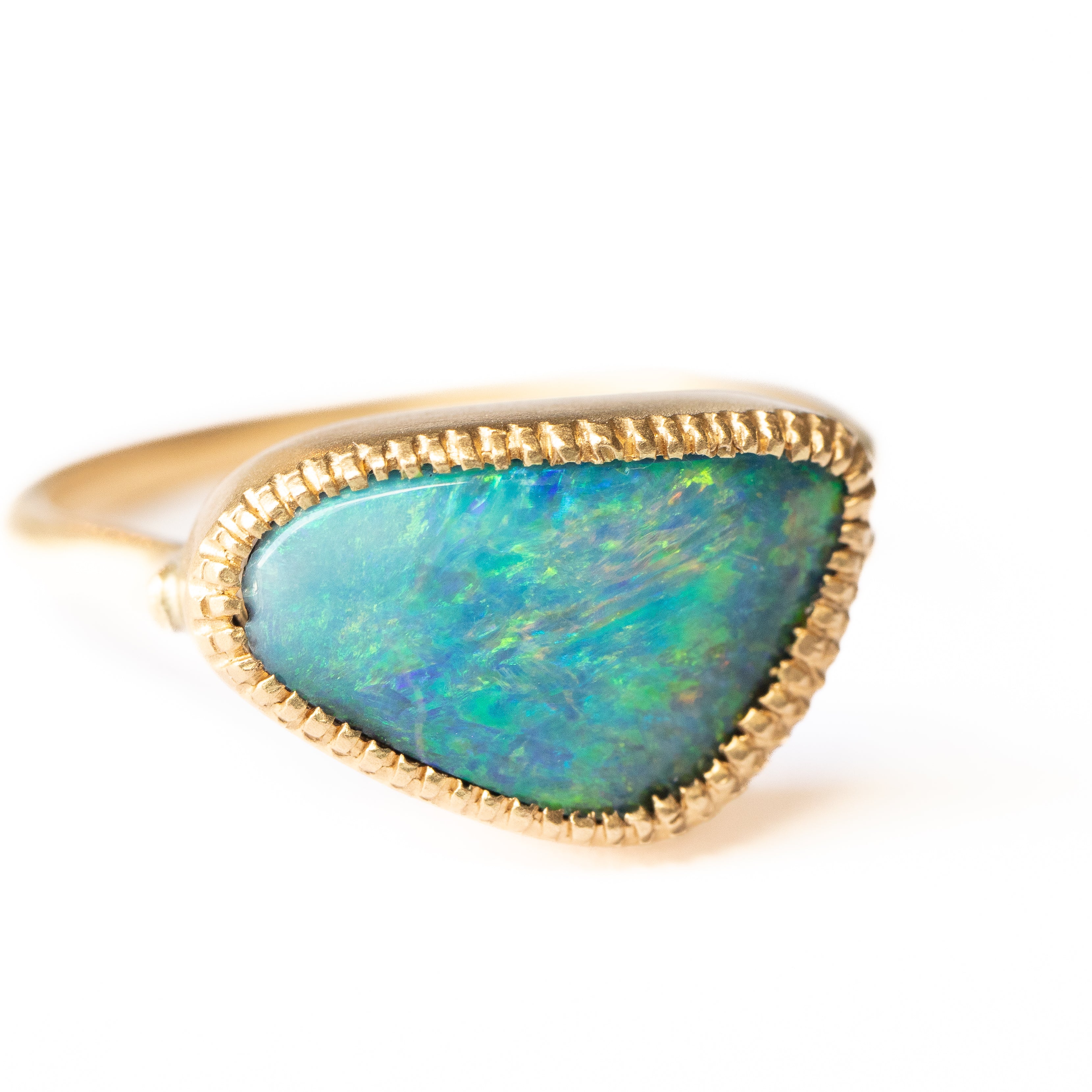 Milgrain Ring - Boulder Opal -