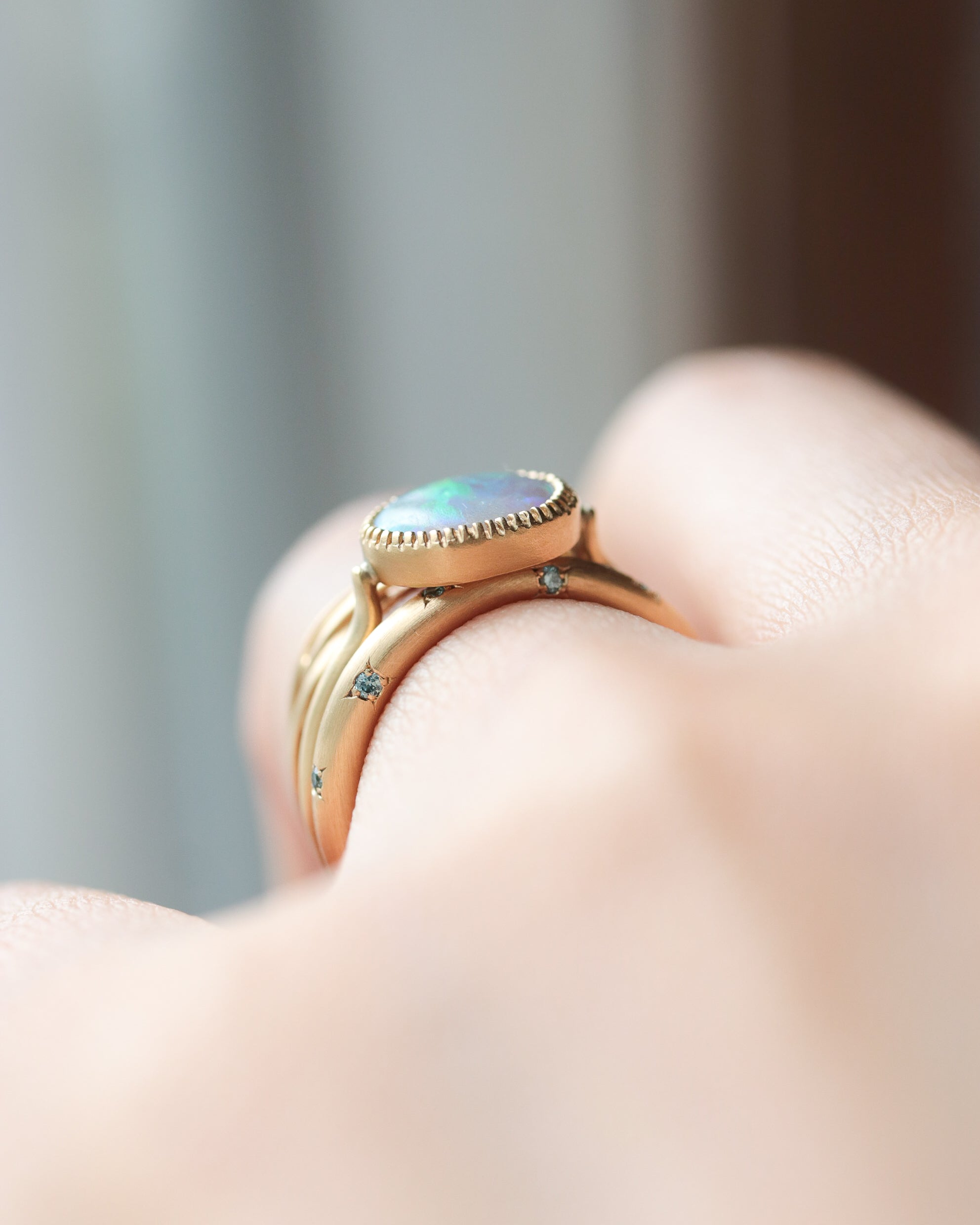 Milgrain Ring - Opal -