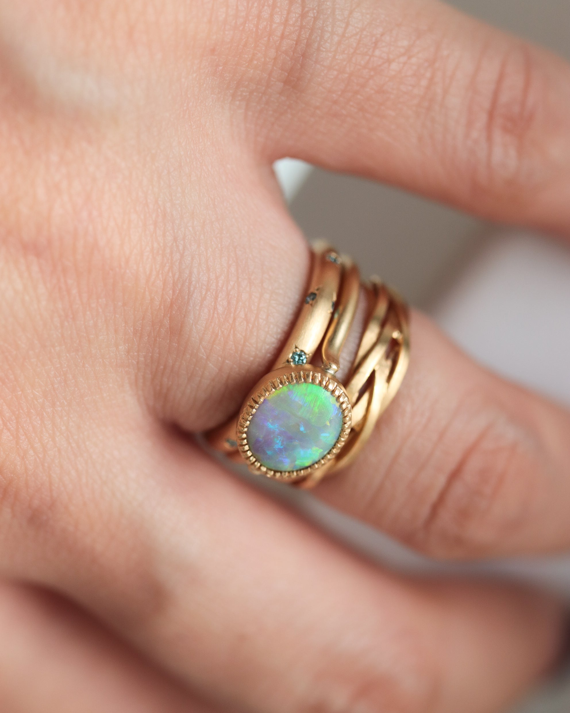 Milgrain Ring - Opal -