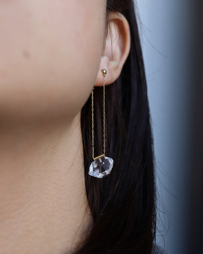 Pipe Pierced Earring - Diamond Quartz -