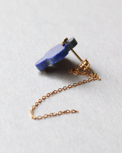 Flat Pierced Earring - Lapis Lazuli -