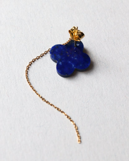Flat Pierced Earring - Lapis Lazuli -