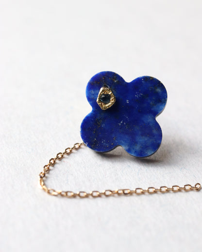 Flat Pierced Earring - Lapis Lazuli -