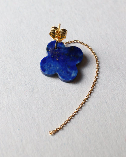 Flat Pierced Earring - Lapis Lazuli -