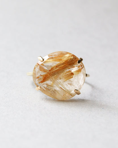 Flat Ring - Golden Rutilated Quartz -