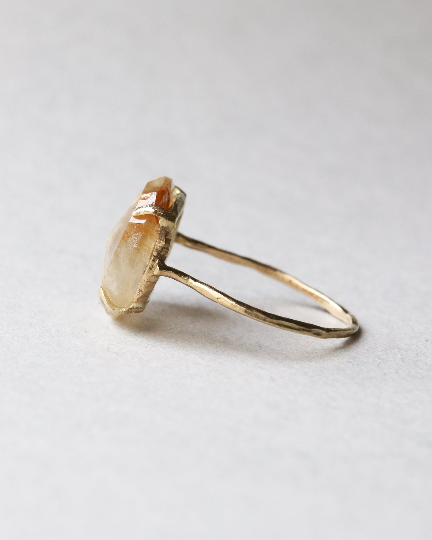 Flat Ring - Golden Rutilated Quartz -