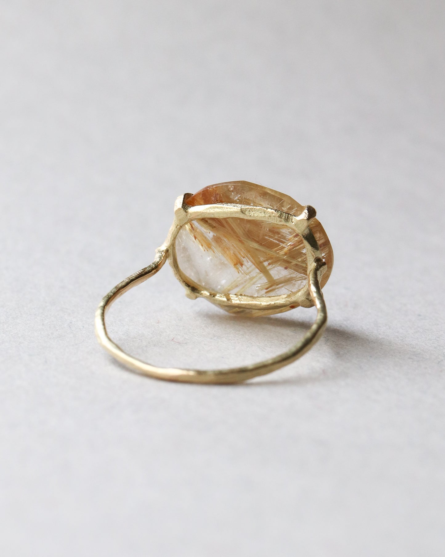 Flat Ring - Golden Rutilated Quartz -