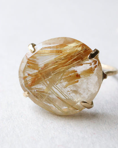 Flat Ring - Golden Rutilated Quartz -