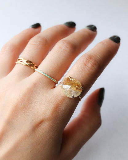 Flat Ring - Golden Rutilated Quartz -