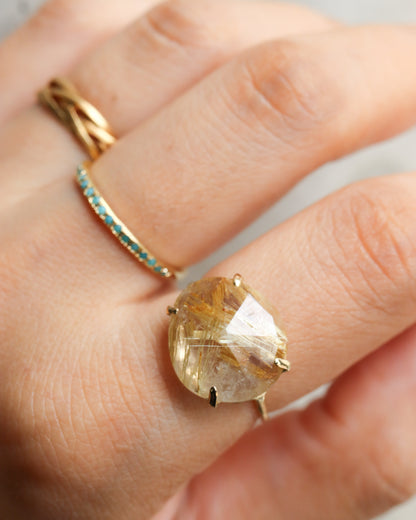 Flat Ring - Golden Rutilated Quartz -