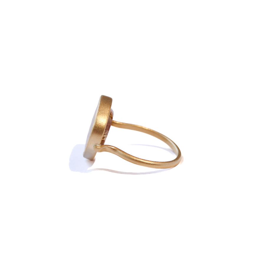 Collet Ring - Golden Rutilated Quartz -