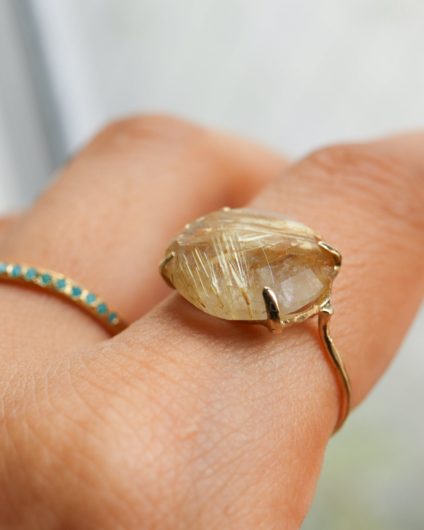 Flat Ring - Golden Rutilated Quartz -