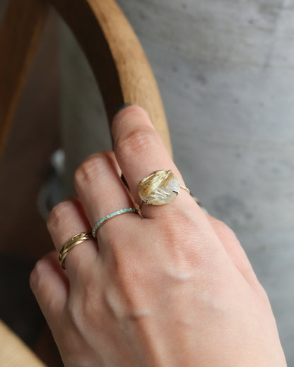 Flat Ring - Golden Rutilated Quartz -