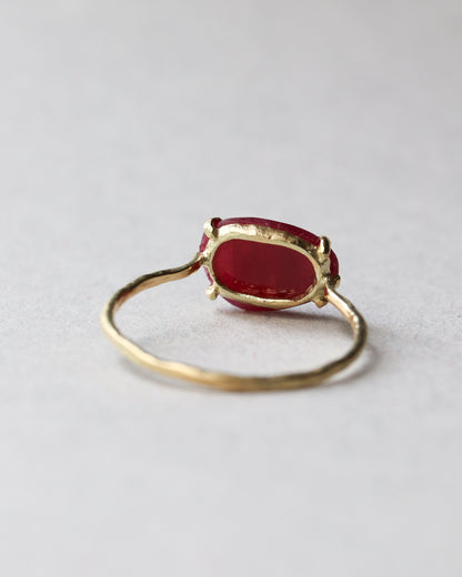 Flat Ring - Ruby -