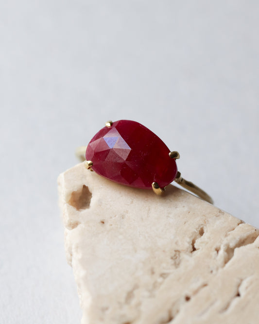 Flat Ring - Ruby -