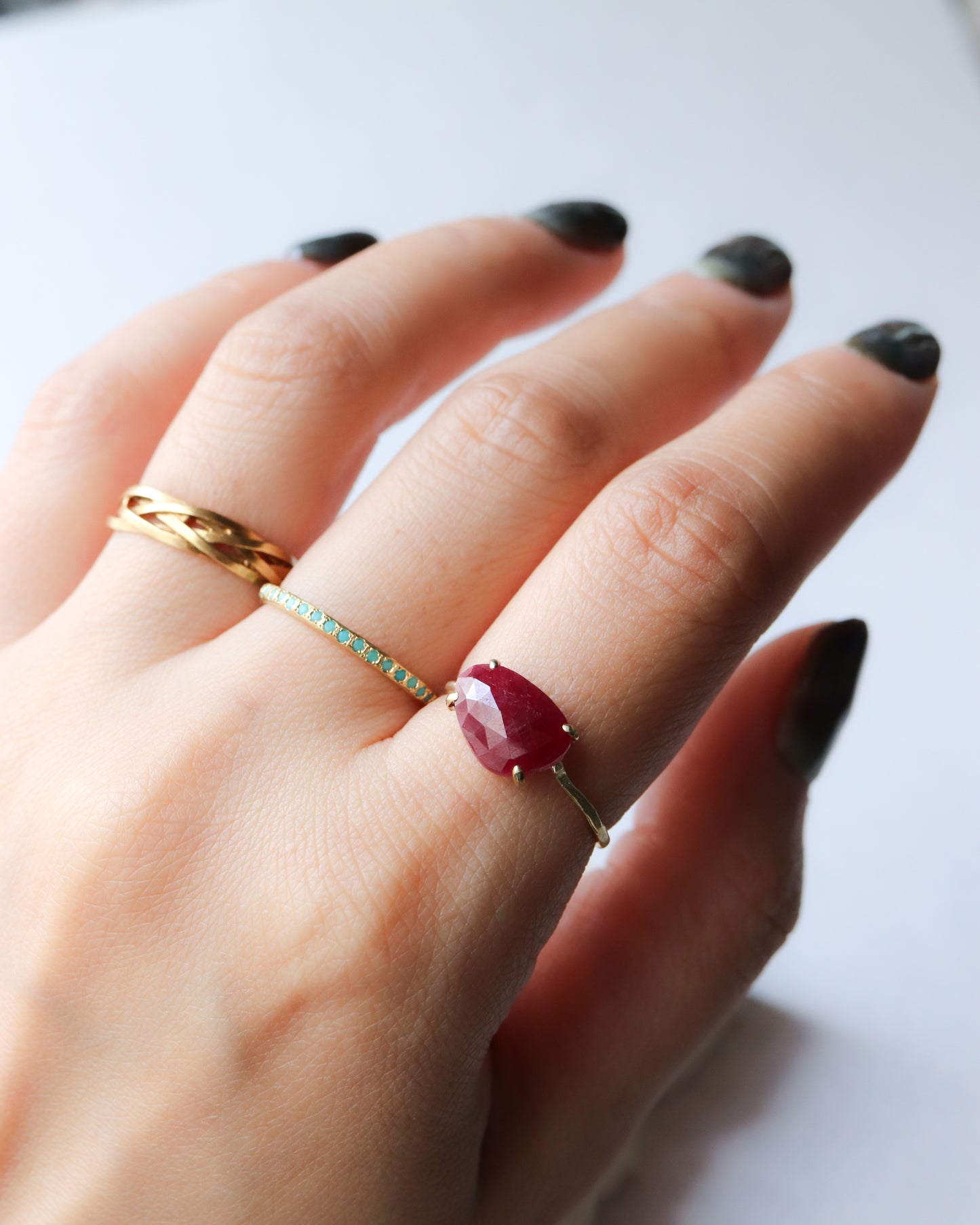 Flat Ring - Ruby -