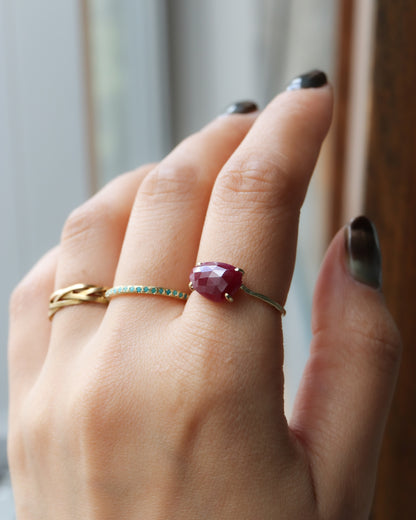 Flat Ring - Ruby -