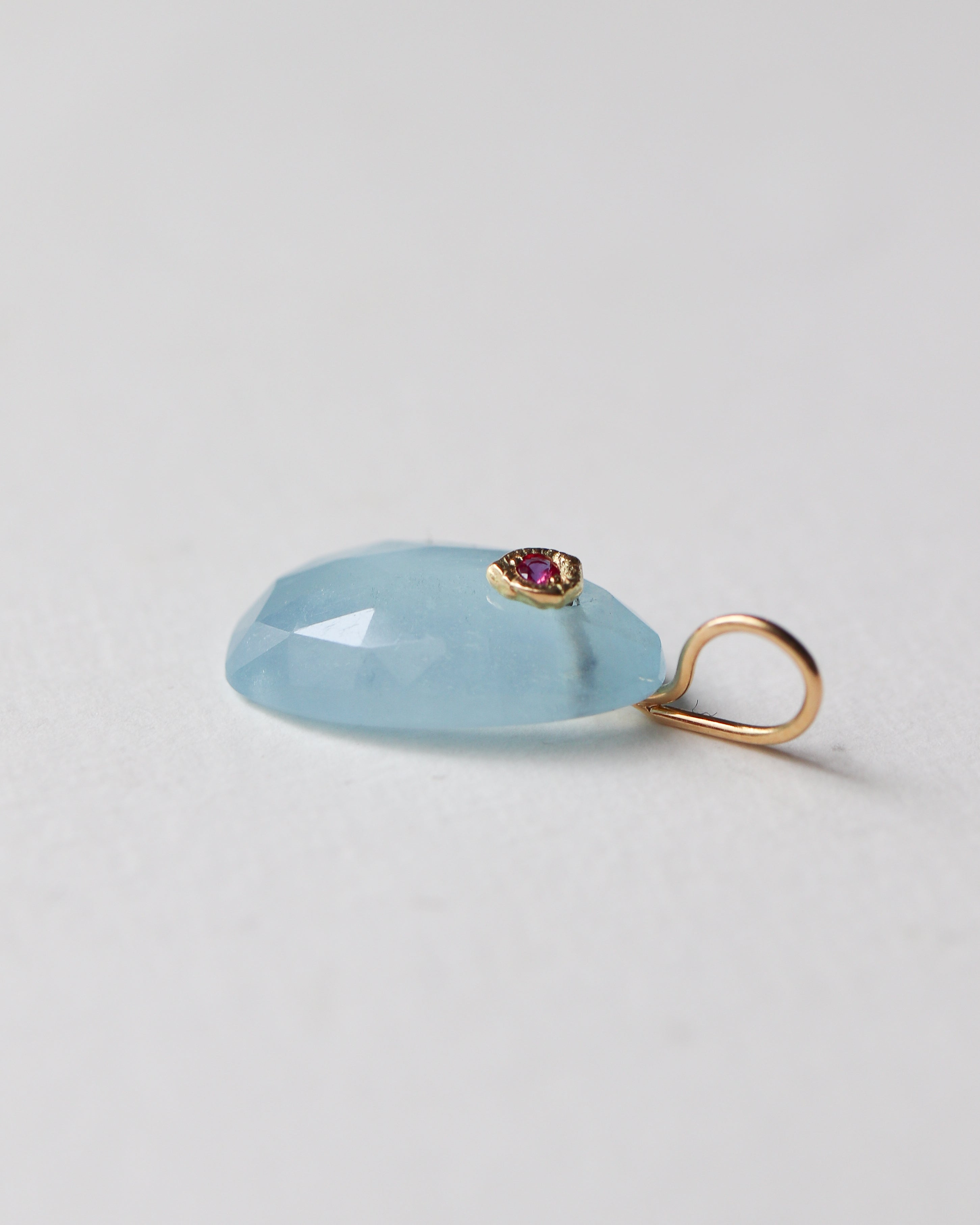 Flat Necklace - Aquamarine -