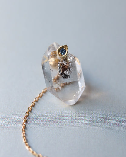 Flat Pierced Earring - Diamond Quartz -