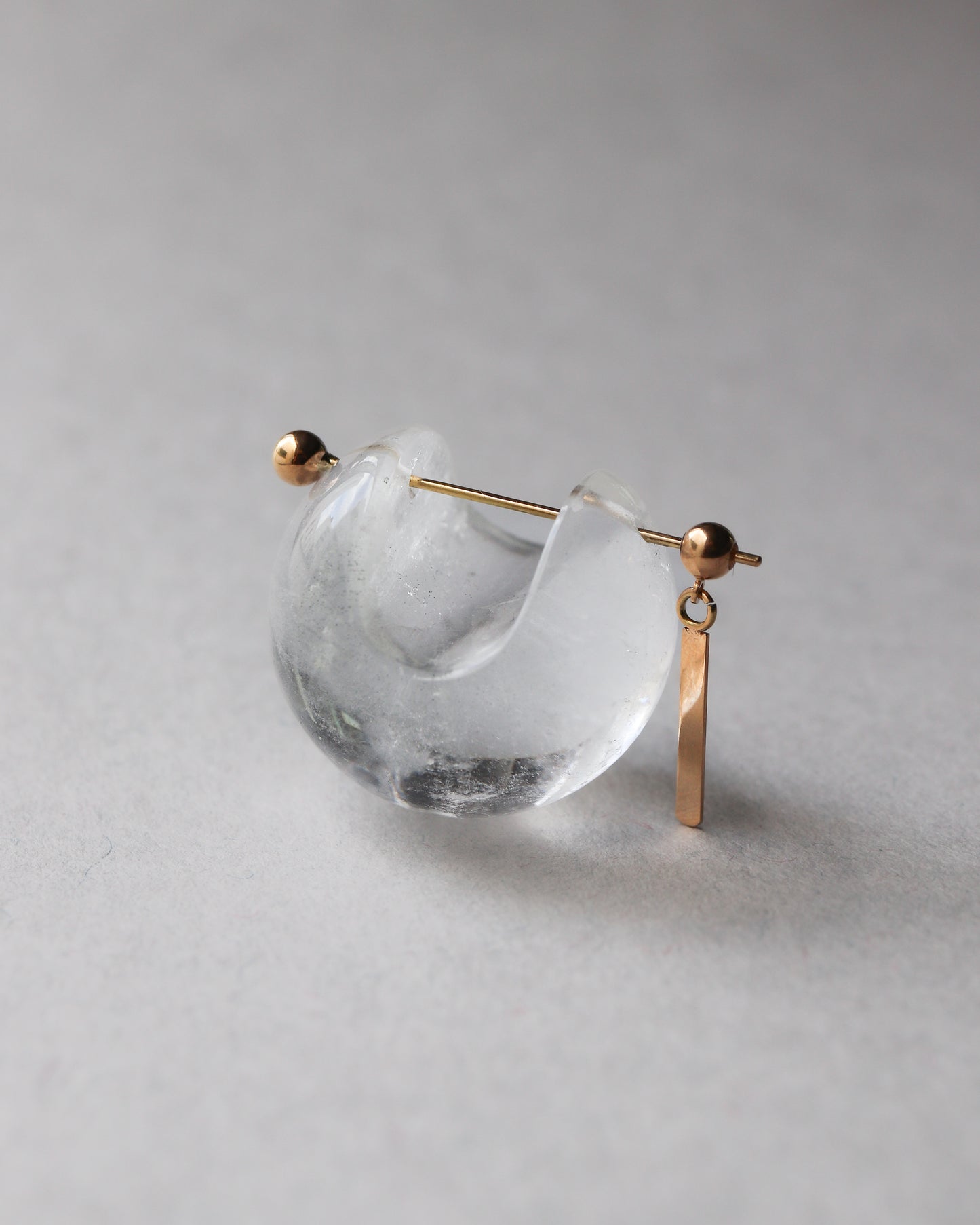 Rock Pierced Earring - Quartz -