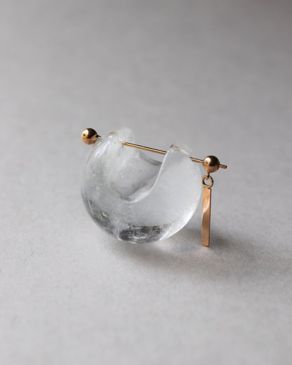 Rock Pierced Earring - Quartz -