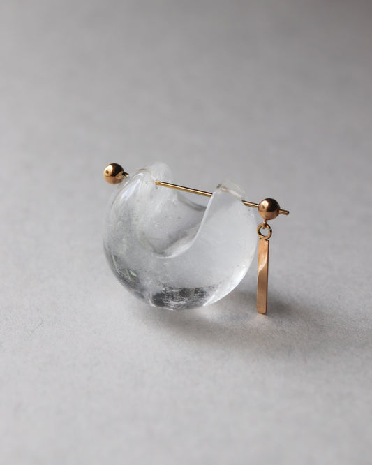 Rock Pierced Earring - Quartz -