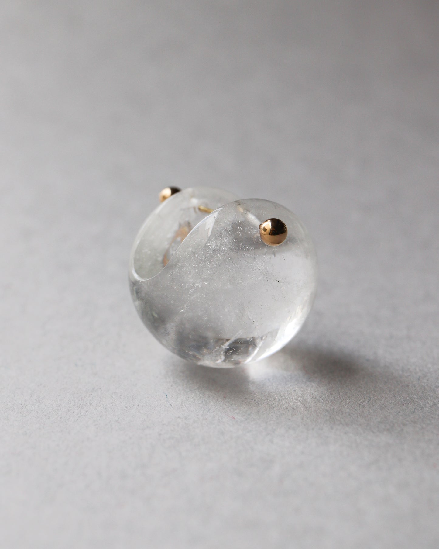 Rock Pierced Earring - Quartz -