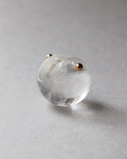 Rock Pierced Earring - Quartz -