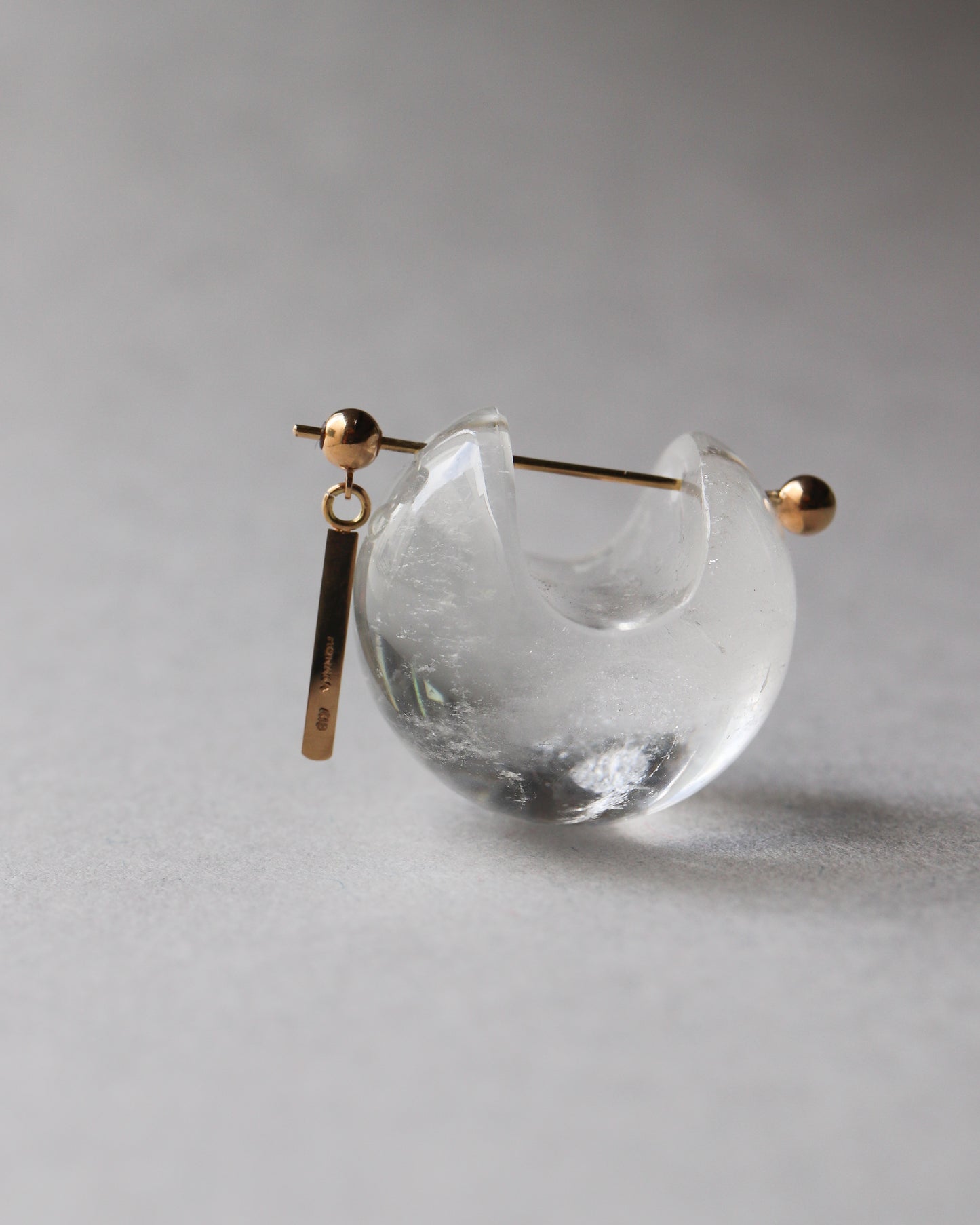 Rock Pierced Earring - Quartz -