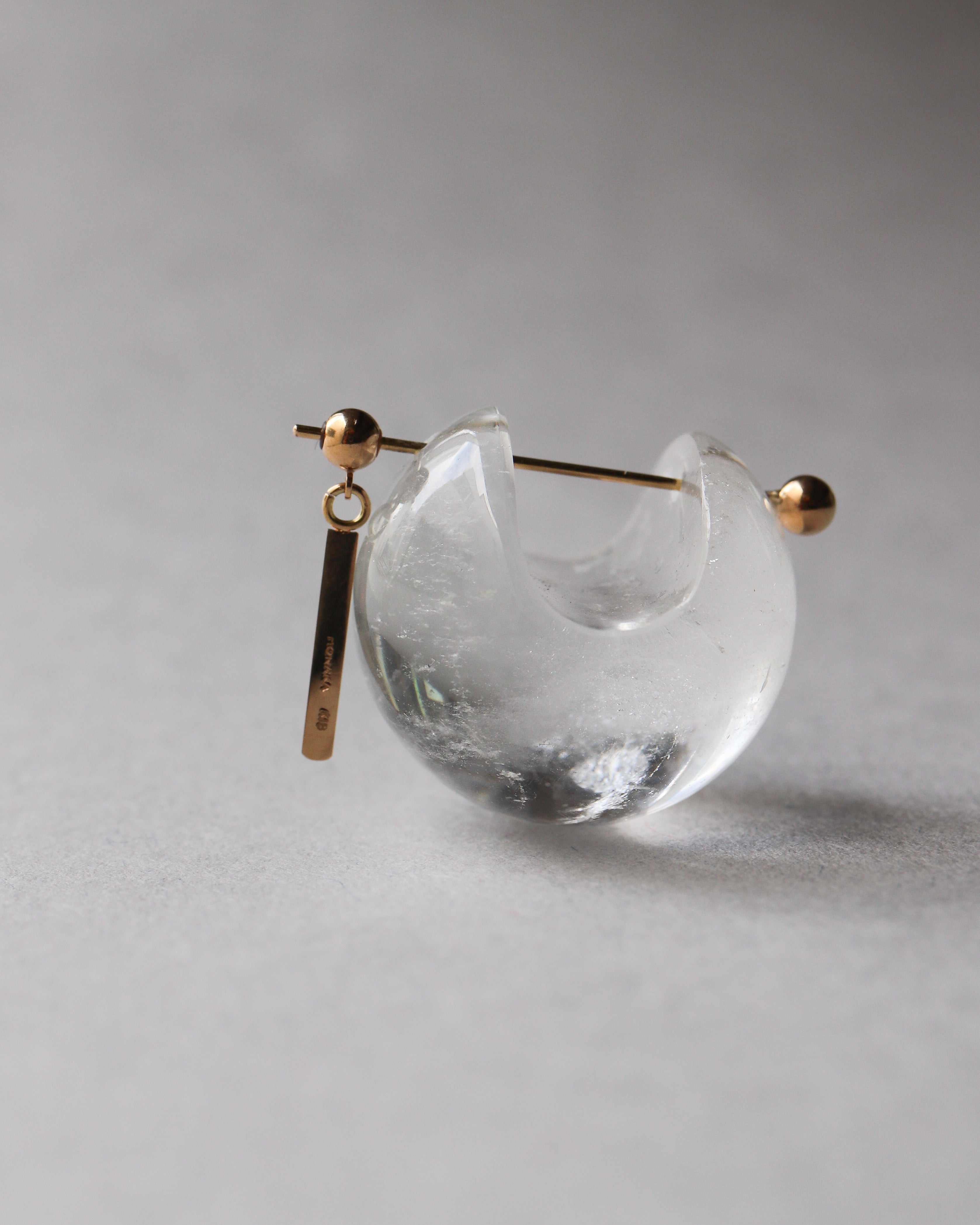 Rock Pierced Earring - Quartz -