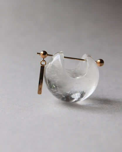 Rock Pierced Earring - Quartz -