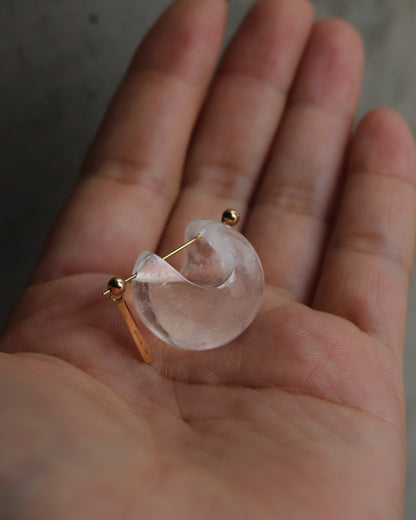 Rock Pierced Earring - Quartz -