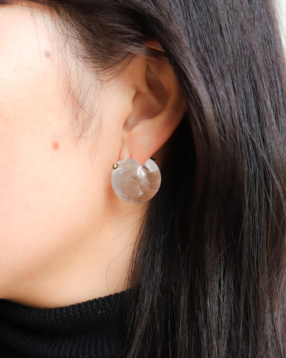 Rock Pierced Earring - Quartz -