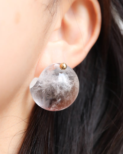 Rock Pierced Earring - Quartz -