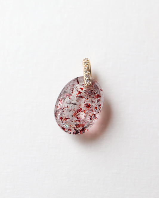 Hibiki Stone Necklace - Strawberry Quartz -