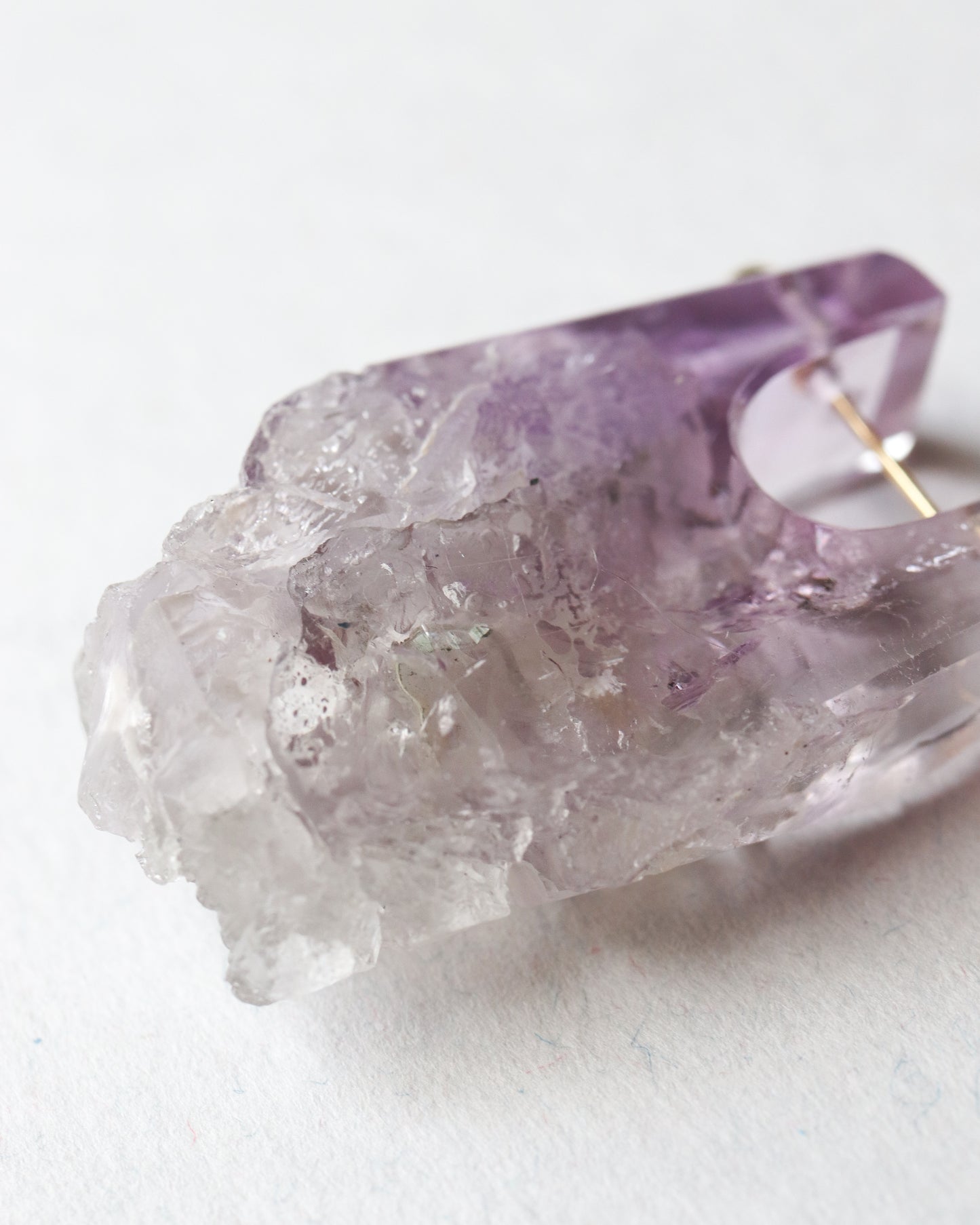 Rock Pierced Earring - Amethyst -